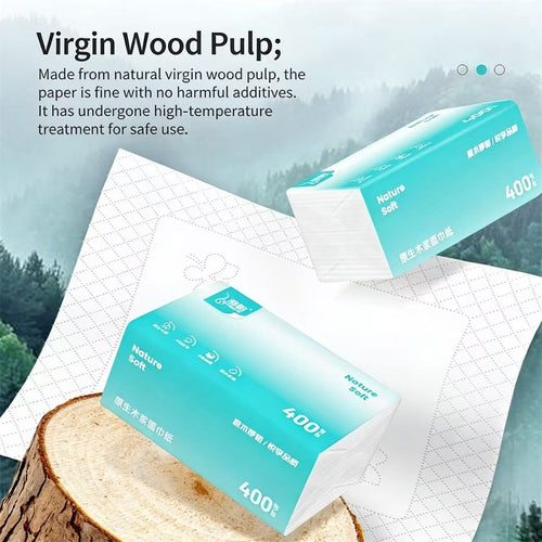 YUXUAN Trusted Care Facial Tissue Paper, 5-ply, 400 sheets/pack，30- Pack